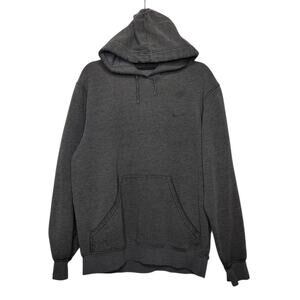 Vintage y2k Nike Swoosh Check Hoodie Gray Sweatshirt Pullover Large Distressed